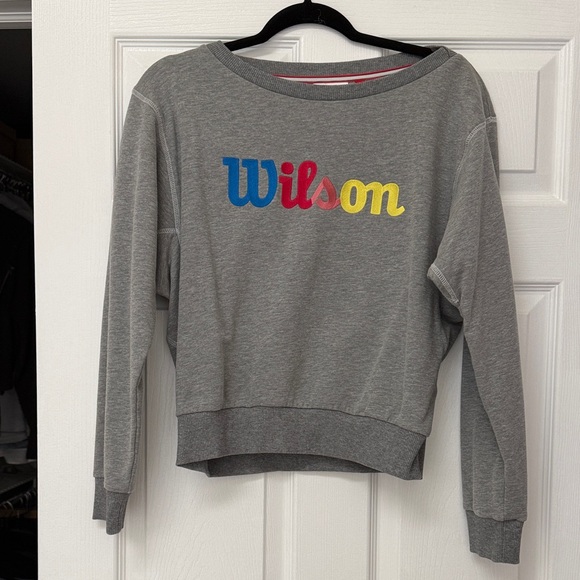 Wilson Tops - Wilson Gray Sweatshirt with Multicolor Logo